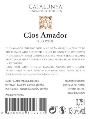 FLES CLOS AMADOR TEMPRANILLO/CAB SAU 0.75 LTR.-0