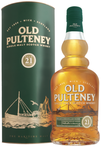 FLES OLD PULTENEY 21 YEARS + GB 46,00 0,7 LTR-0